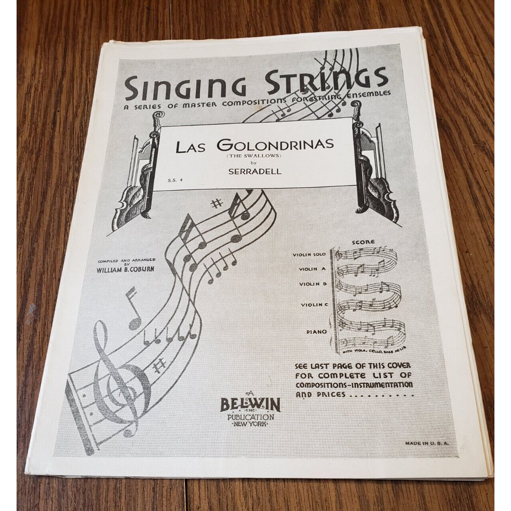 Singing Strings Compositions for String Ensembles Las Golondrinas Sheet Music